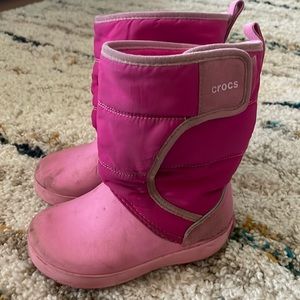 Croc pink winter boots toddler 9